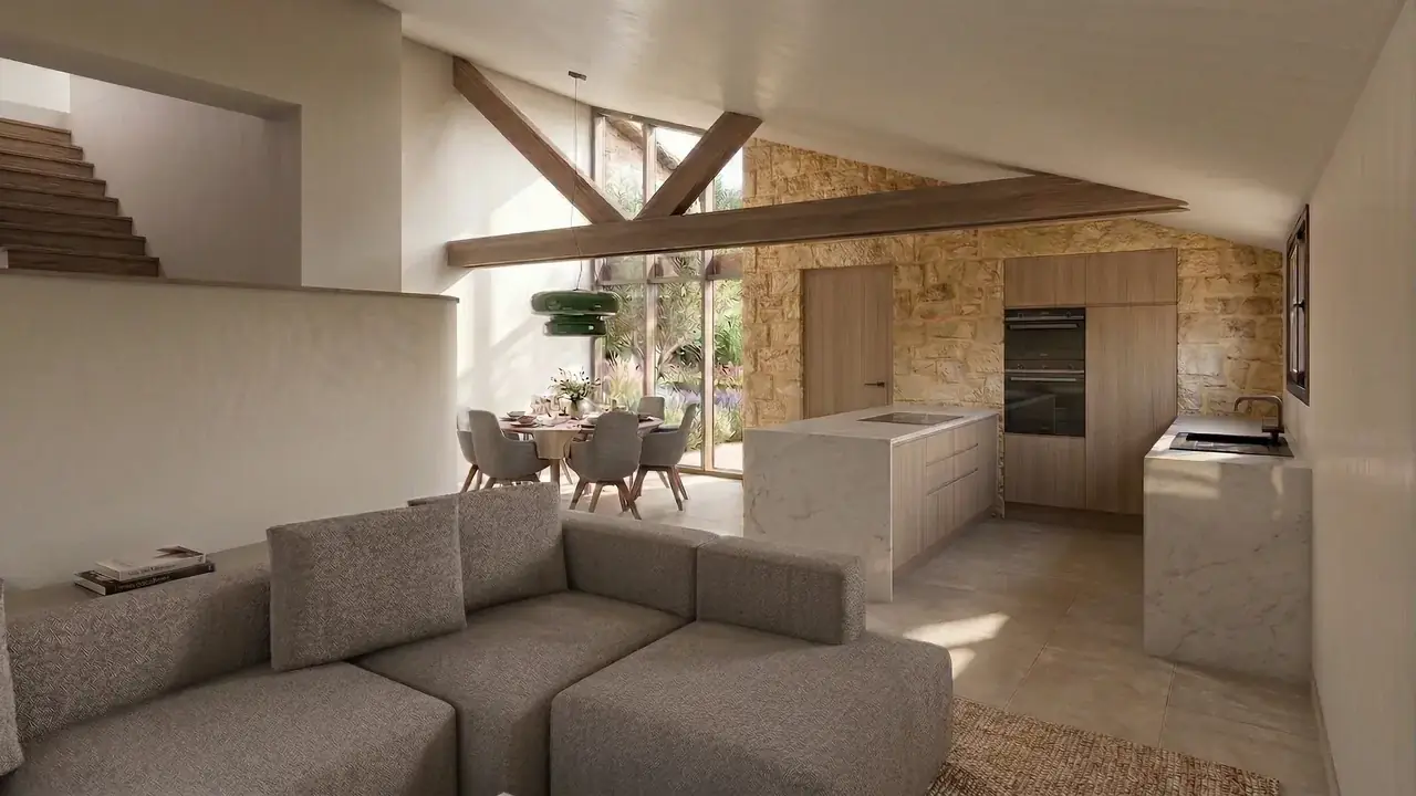 Patio L — farmhouse reorganised around a patio in Lavours
